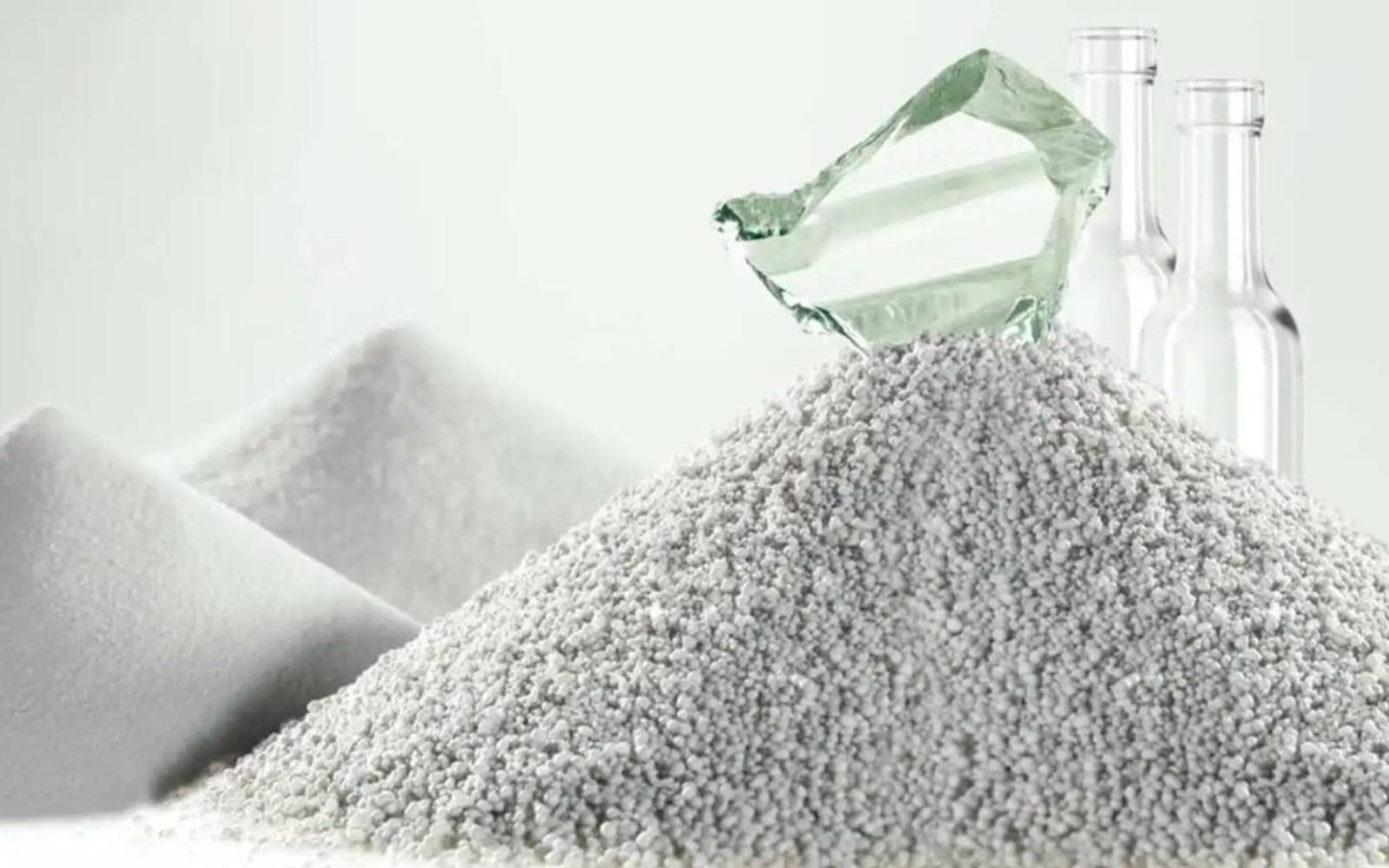 Puzolana de vidrio (GGP) en material granular; vidrio reciclado para hormigón